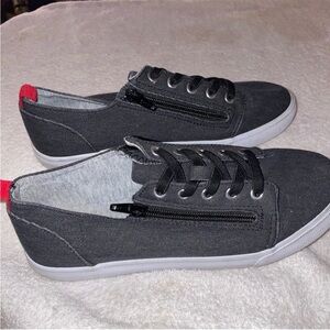 Cat & Jack Black Canvas Sneakers with Red Accent